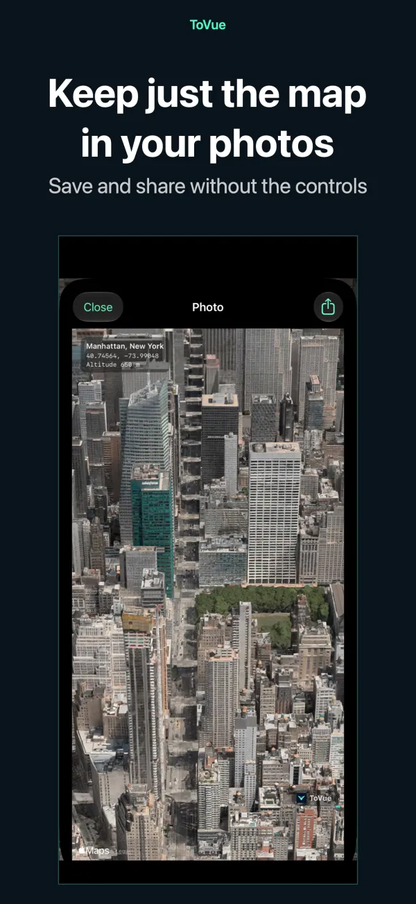 Keep just the map in your photos — Save and share without the controls